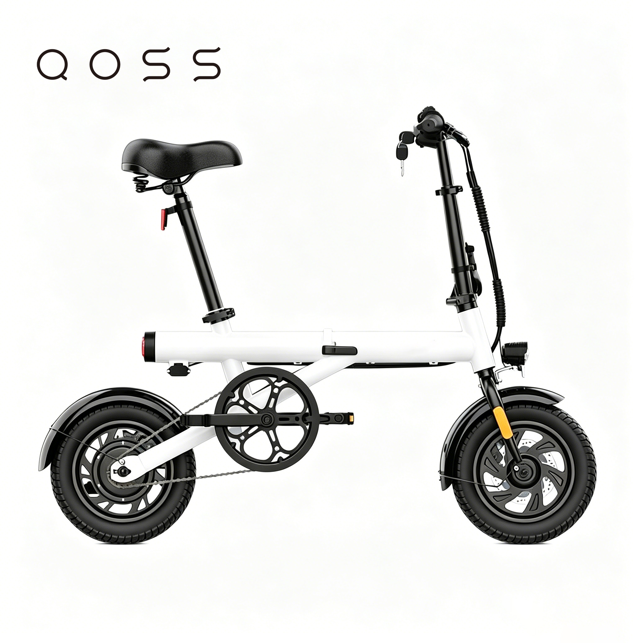 QOSS Electric vehicles, namely, bicycle for City Travel Car Trunk Storage