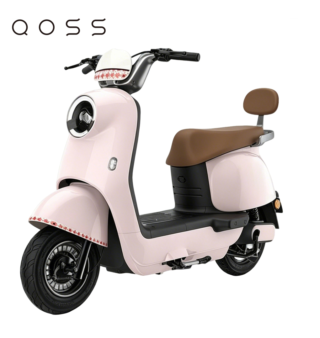 QOSS Moped Ideal for Daily Travel & Short Trips, Stylish Pink Design
