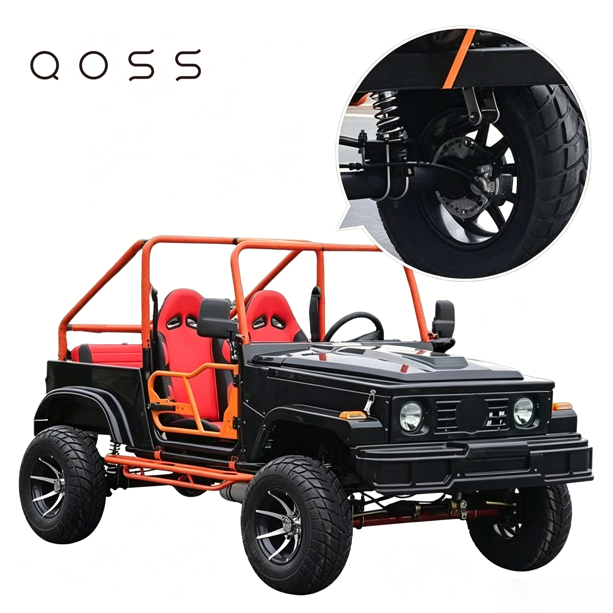 QOSS Land vehicle for Adults, Black/Orange