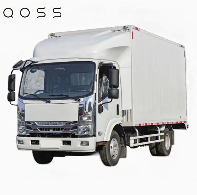 QOSS Lorry,14ft Enclosed Cargo Lorries, Diesel Engine, for Delivery, Moving & Business Use, White